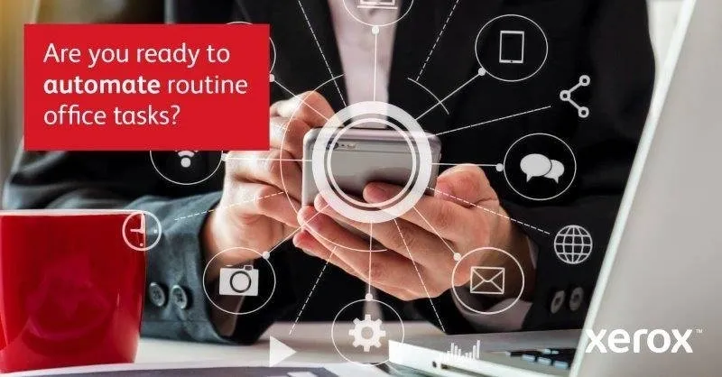 Man operating Mobile phone with multiple options